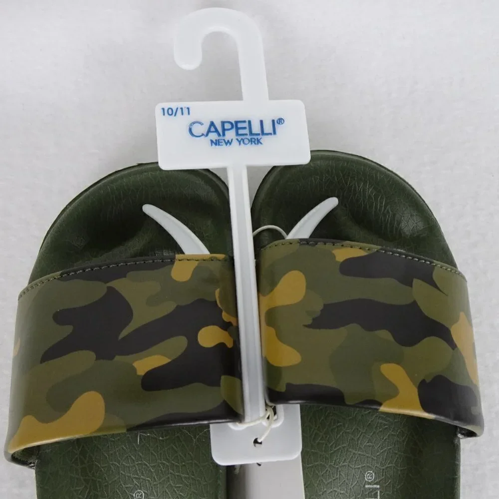 Capelli Camo Shoe Slides Sandals Slip On Green Size 10 -11 Boys Slip On